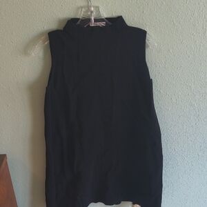 Zara Black Sleeveless Mock Neck Tunic